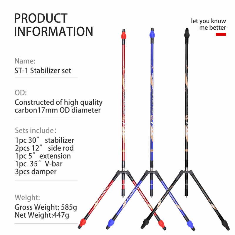 Elong Outdoor 240032 ST-1 Stabilizator węgla Zestaw łuczniczych akcesoria do strzelania