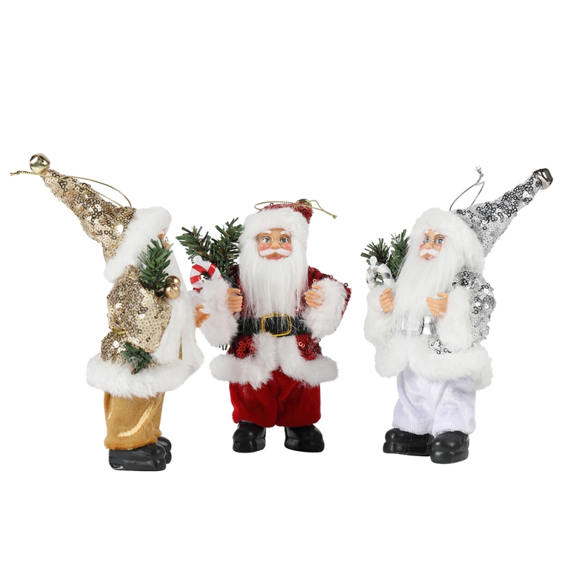 3 Sztuk 8 Cal Boże Narodzenie Santa Claus Ozdoby Dekoracje Drzewo Wiszące Figurki Kolekcja Lalka Wisiorek Małe Tradycyjne wakacje