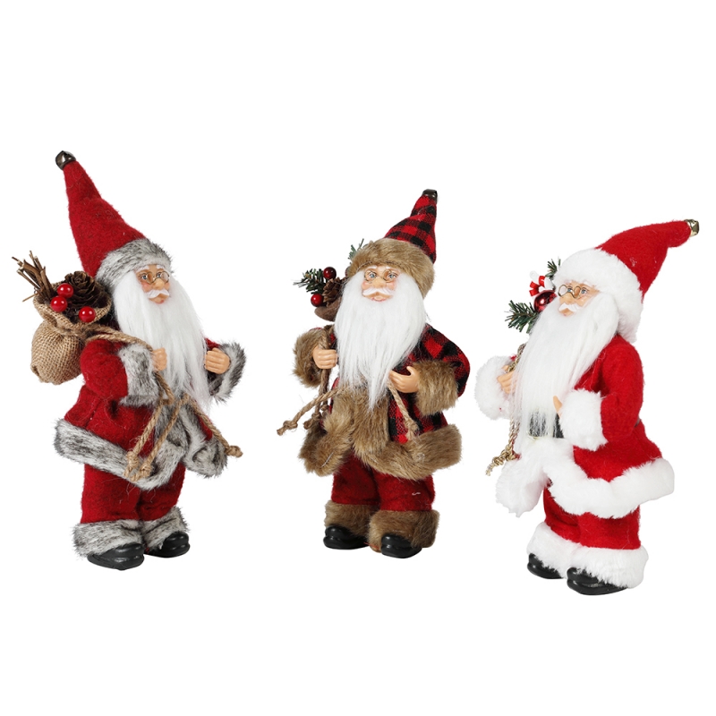 9 cal 3 sztuk Boże Narodzenie Santa Claus Ozdoby Dekoracji Drzewo Wiszące Figurki Kolekcja Lalka Wisiorek Małe Tradycyjne PCW