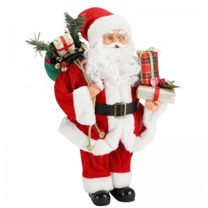 42 cm Boże Narodzenie stojący Santa Claus ornament dekoracji kolekcja figurki tkaniny wakacje festiwal xmas pluszowyniestandardowy przedmiot