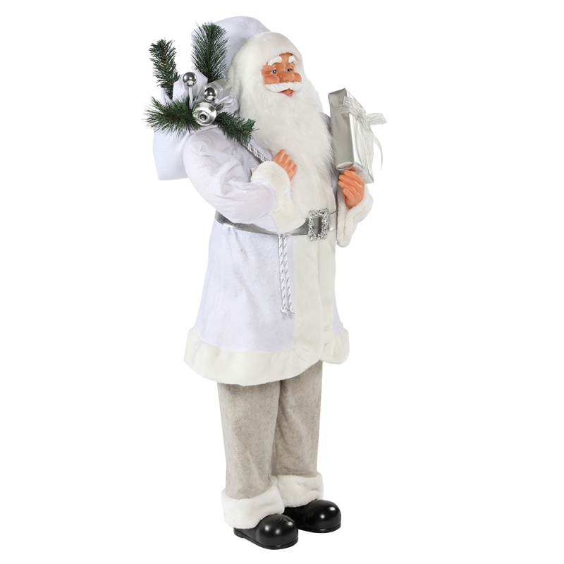 30 ~ 110 cm Boże Narodzenie Biała Stała Santa Claus Torba Prezent Ornament Dekoracja Festiwal Wakacyjny Kolekcja Figurki Tradycyjne Boże Narodzenie