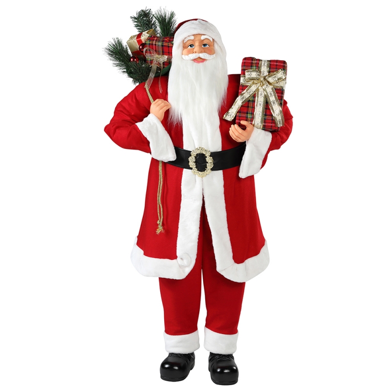 30 ~ 110 cm Boże Narodzenie stojący Santa Claus Ornament Dekoracji Festiwal Wakacyjny Kolekcja Figurka Tradycyjna Xmas Istrata