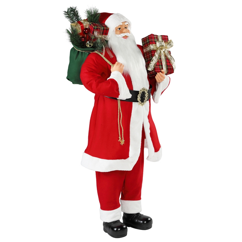 30 ~ 110 cm Boże Narodzenie stojący Santa Claus Ornament Dekoracji Festiwal Wakacyjny Kolekcja Figurka Tradycyjna Xmas Istrata