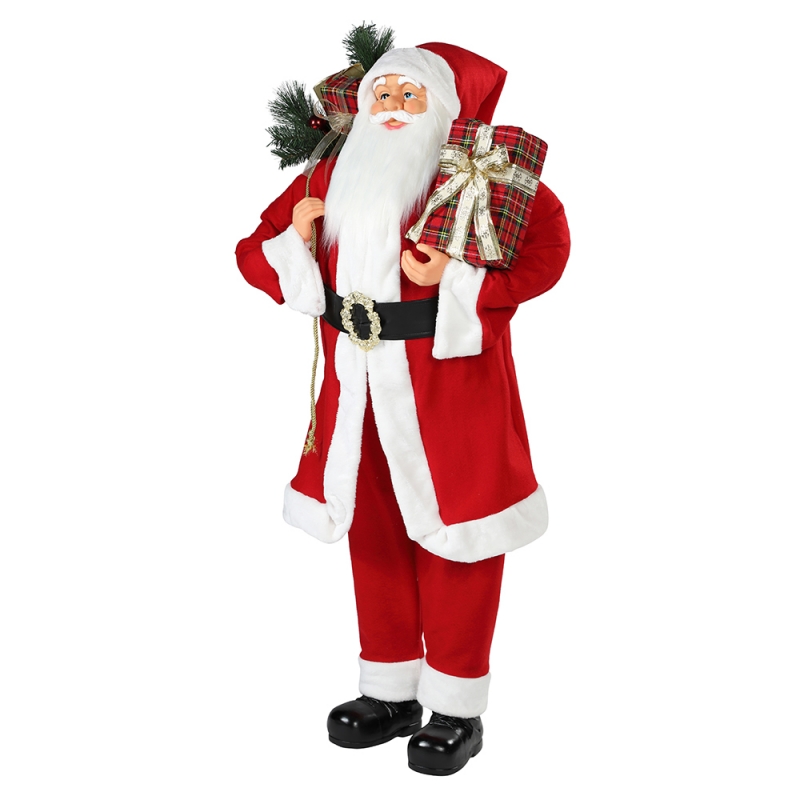 30 ~ 110 cm Boże Narodzenie stojący Santa Claus Ornament Dekoracji Festiwal Wakacyjny Kolekcja Figurka Tradycyjna Xmas Istrata