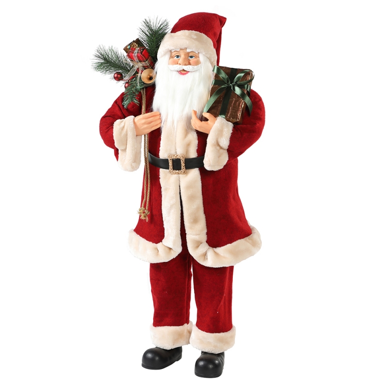 30 ~ 110 cm Boże Narodzenie Santa Claus z prezent torby ornament dekoracji festiwalu wakacyjny kolekcja figurki tradycyjne Xmas