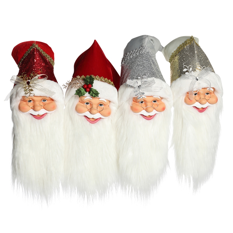 20 ~ 70 cm Boże Narodzenie Santa Claus Głowa Ozdoby Dekoracje Drzewo Wiszące Figurki Kolekcja Lalka Wisiorek Małe Tradycyjne Boże Narodzenie