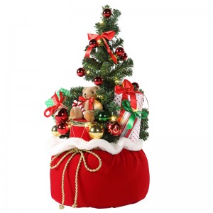 60 cm Boże Narodzenie Bear Tree Home Display Prezenty Torba LED Wakacje Ornament Dekoracji Figurki Party Kolekcja Choinki Światła