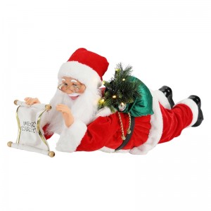24 cal Christmas Latający animowany Santa Claus z oświetleniem ornament muzyczny dekoracji figurki Kolekcja tradycyjne wakacje