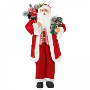 30 ~ 110 cm Boże Narodzenie stojący Santa Claus z torbą prezent ornament dekoracji tradycyjne wakacje kolekcja figurki serii xmas