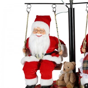 120 cm Boże Narodzenie Obróć drzewo Santa Claus z muzycznym ornamentem dekoracji festiwalu wakacyjny figurka kolekcja tradycyjny