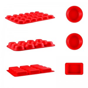 Okrągłe prostokątne formy Muffin Silikonowe, materiały do ​​pieczenia
