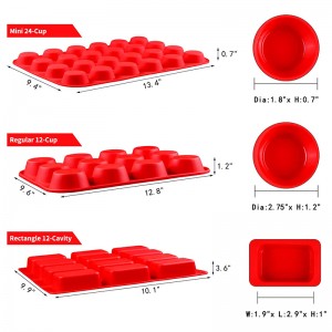 Okrągłe prostokątne formy Muffin Silikonowe, materiały do ​​pieczenia