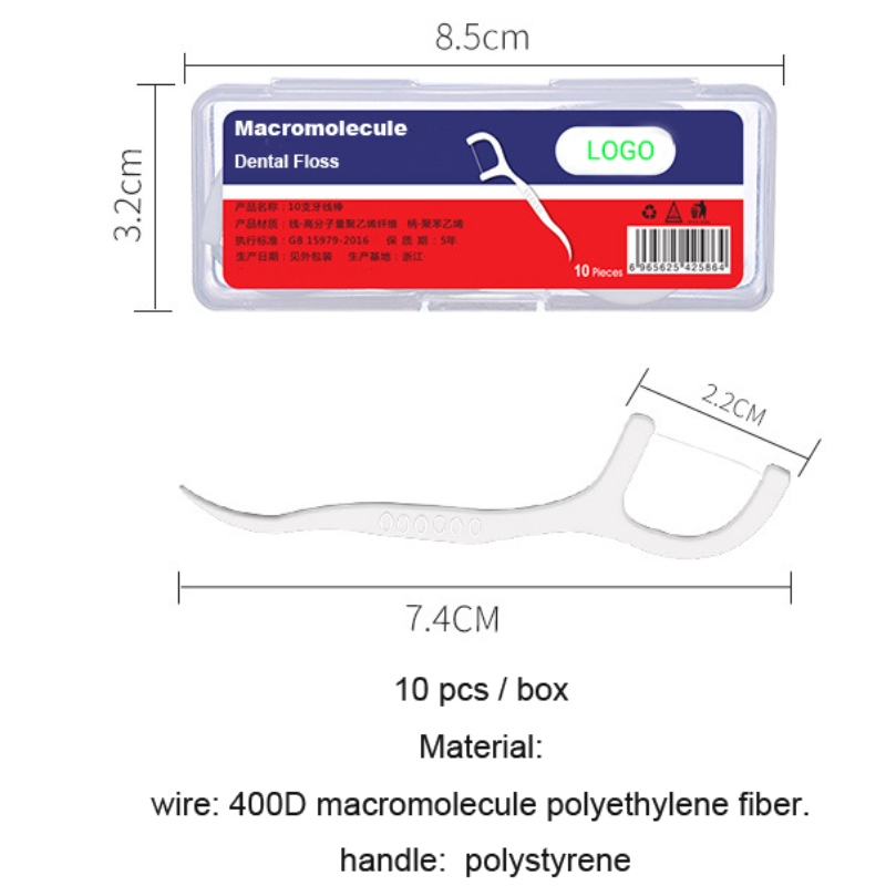 10 sztuk Przenośnanić dentystyczna dla dorosłych Strona główna Użyj wysokiej jakości Eco Dental Floss