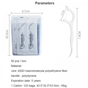 50 picks Private Etykieta Wysokiej Jakości Dental Floss Box Ostra Higiena Indywidualnie zapakowane Pakowane wykałaczka Przenośna Floss Dental