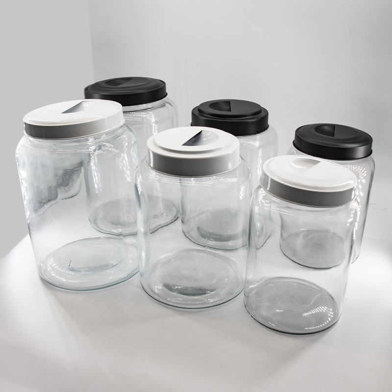 Wyprzedaż szklane słoiki do przechowywania żywności Słoiki z metalowymi pokrywami do kuchni