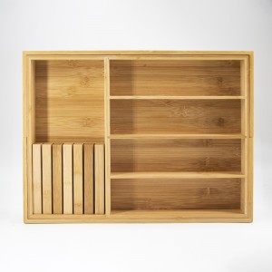 Naturalny bambusowy rozszerzalnynóż Szufladowy zestaw do przechowywania