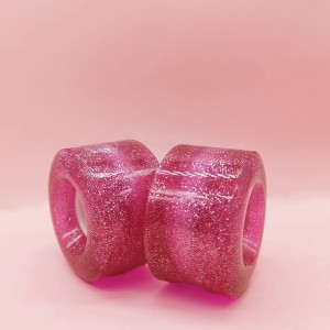 Dostosowane koła Quad Skate Transparent PU Materiał Proszek Glitter z LED