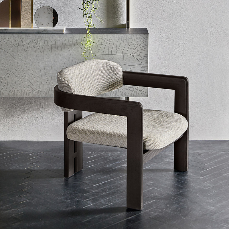 Nowoczesny design relaksujący salon krzesła drewniana rama tkanina pojedyncze akcent sofa krzesło salon meble