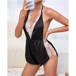 Kobiety Seksowna Bielizna Sheer See-przez Mesh Sexy Koronki Piżama Nightdress Jednolity Koszulka Koszula Nightgown