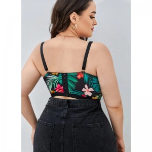 Plus kwiatowy koronki biustonosz