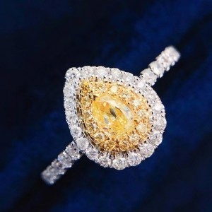 18k Solid Gold 0,65CT Water Drop Diamond Stone 1.9g Pierścionek zaręczynowy dla dziewczyny