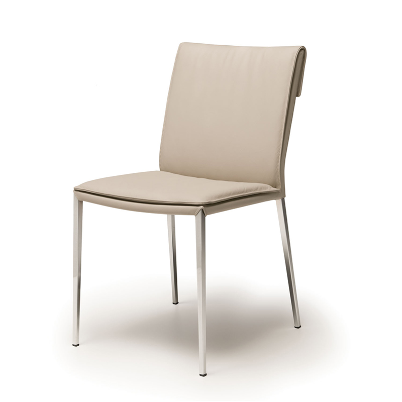Włoski biały metalowy skórzany skandynawski krzesło do jadalni 6na jadalnię