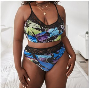 Nowy koronkowy wydrukowany komfortowy zestaw bielizny: fabrycznie hurtowy