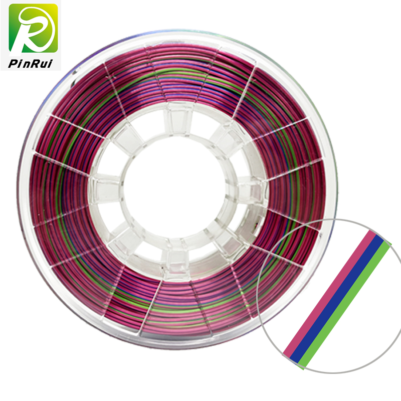 Pinrui jedwabne potrójne kolory w włóknie z podwójnego koloru filamentu dla drukarki 3D