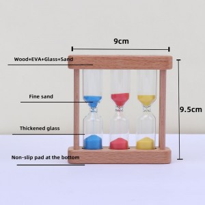 Fabryka można dostosować 3na 1 klepsydra drewnianego szklanego zegar piasku do gotowania kuchni Europejski twórczy metal obrotowy Timer klepsydry