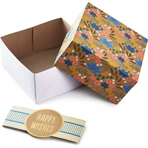 Hallmark Gift Boxes z zespołami opakowanymi, różnymi rozmiarami (3-pak: urocze kwiaty i paski)na urodziny, prysznice ślubne, dzień matki,najlepsi przyjaciele