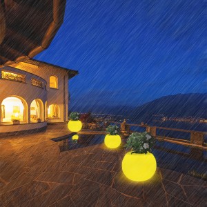 LED Okrągły garnek kwiatowy Ograniczny Ogród Wodoodporny trawnik Świąteczny przyjęcie świąteczne Lampa dekoracyjna Lampa Duża ładowna lampa podłogowa roślinna