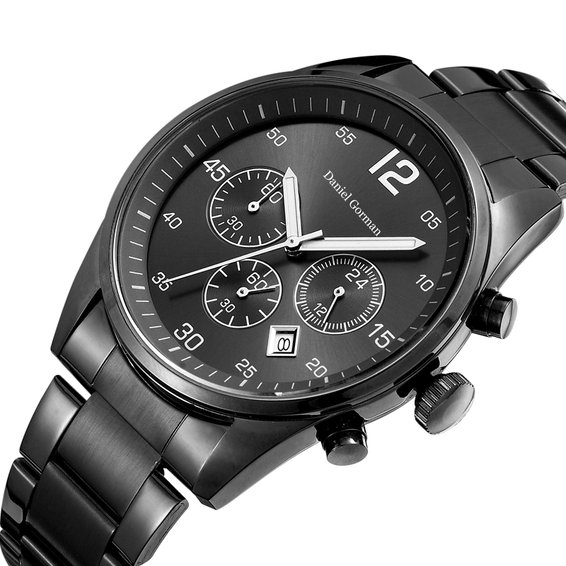 Daniel Gorman RM2210 Nowy projekt gorąca sprzedaż skórzany zespół metaliczny kwarc skręt Platinum Geneva Luxury Men Watches