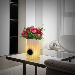 LED LED Flower Pot Insid/outdoor Kreatywna inteligentna lampa stołowa do salonu, sypialnia, dekoracja ogrodowa, ściemniacza lodowe światła LED z głośnikiem Bluetooth