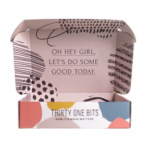 Dwustronne różowe pudełko samolotowe kwadratowy ekspresowy pudełkona pudełko kolorowe wielkości pudełko z falbanami