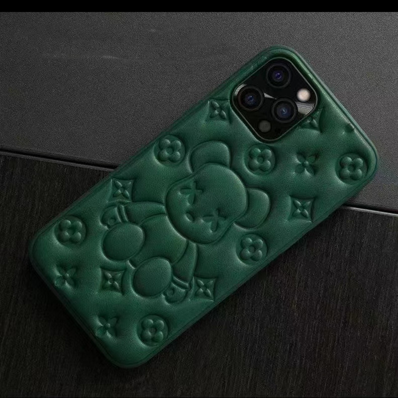 Nowa obudowa telefonu komórkowego, Apple iPhone13pro skórzanyniedźwiedź 3D Proces wytwarzania telefonu komórkowego ochronne skórzane obudowa