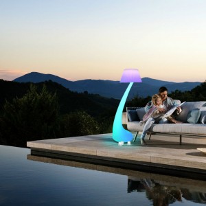 132 cm Wysokie kolorowe lampa podłogowa LED z przyciemnionym zdalnym sterowaniem