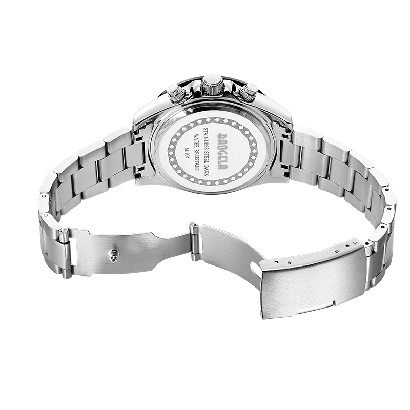 Baogela Mężczyźni oglądająnajlepsze marki luksusowe sportowe zegarki kwarcowe ze stalinierdzewnej Wodoodporna chronograf 2210 Czarna biała
