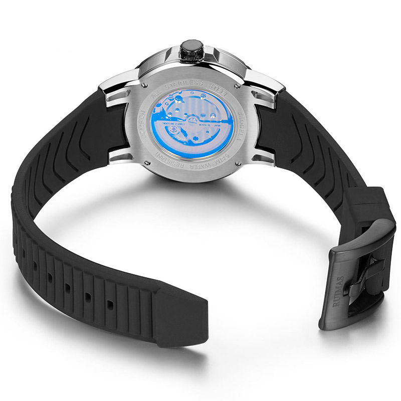 Baogela Nowa marka Luksusowa luksusowe zegarki szkieletowe automatyczne zegarek mechaniczny dla mężczyzn Wodoodporna rękana rękę 6772 Czarna