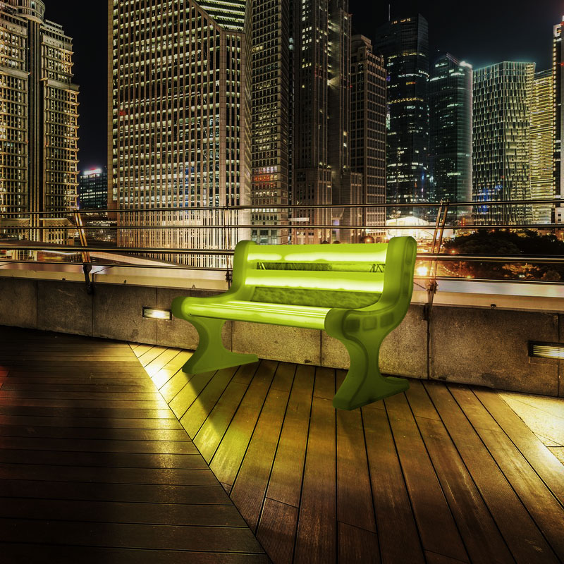 tanie oświetlona ławkana sprzedaż, zmiana koloru RGB plastikowa ławka LED dla ogrodu, parku, patio