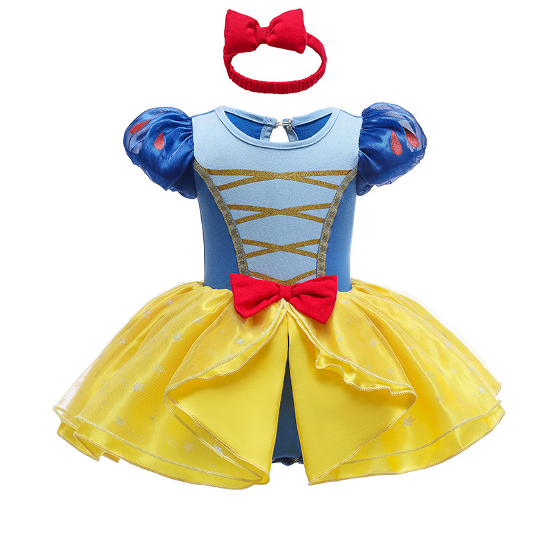 Halloween dziewczyny księżniczka Romper 1 2 -letnia sukienka urodzinowa fantazyjna bajkowa ubrania dlanoworodków Elsa Ariel Rapunzel Belle Dress Up