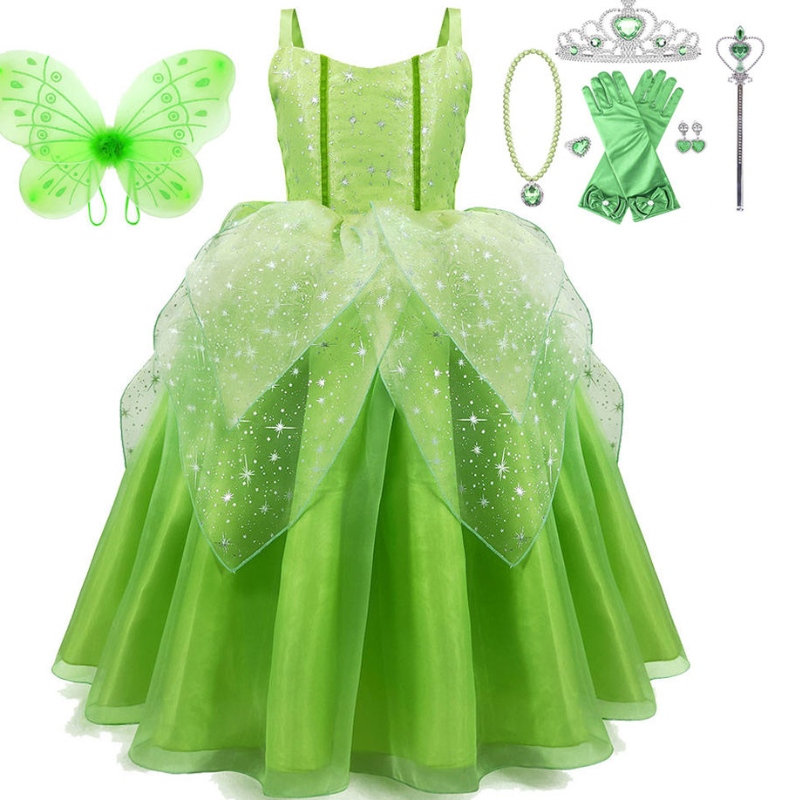 Dziewczyna Flower Fairy Tinker Dress Up Kids Princess Girl Cosplay With Wings Halloween Costume Stroje