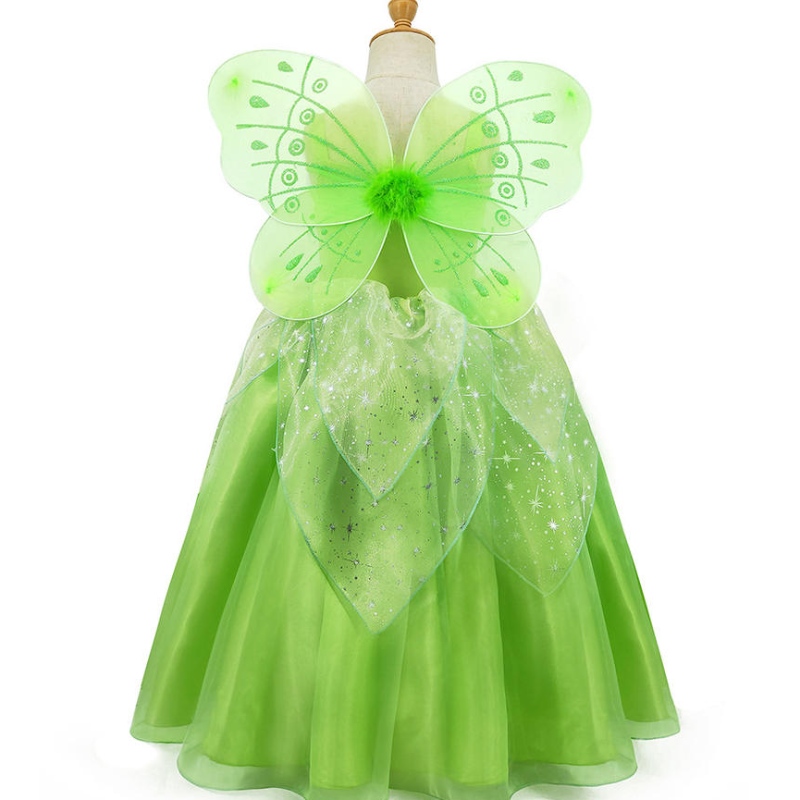 Dziewczyna Flower Fairy Tinker Dress Up Kids Princess Girl Cosplay With Wings Halloween Costume Stroje