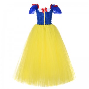 Letnia sukienka księżniczka dla dziewcząt Kostium Śnieżka biały cosplay Puff Sleeve Sukienka dla dzieci