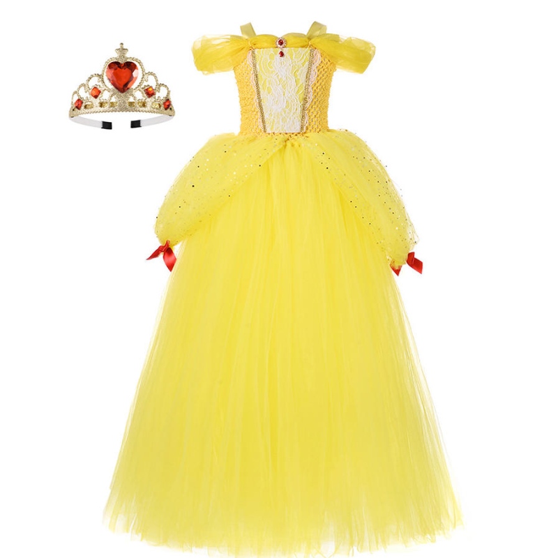 Dziewczyna Belle Princess Dress Kids Beauty and the Beast Costume Girl Baby Christmas Princess Birthday Party Fancy Dress