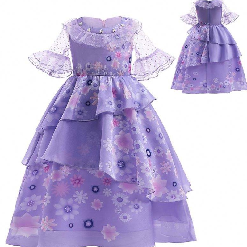 Baige Cosplay Isabella Purple Anime Encanto Dress Karnawał Kostium księżniczki dla dziewcząt