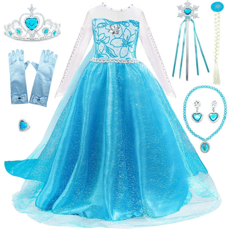 Nowa Aisha Party Princess Dress Girls Long Dress Aisha Princess Dress z pełnym zestawem akcesoriów