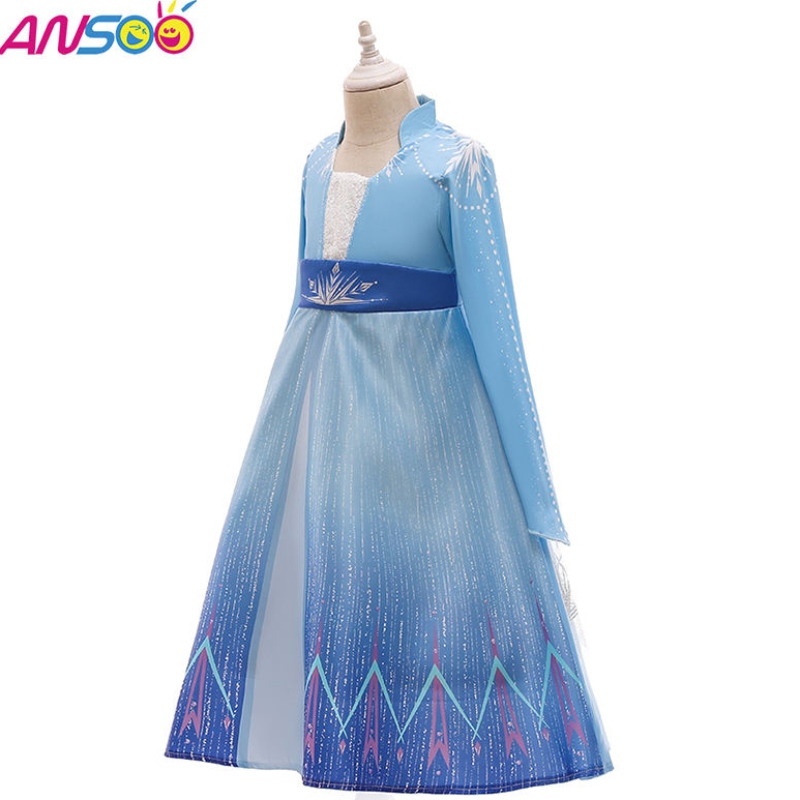 Asoo Kids Elsa Princess Dress Halloween Cosplay Fancy Party Ubierz Anna Elsa Costume for Girl