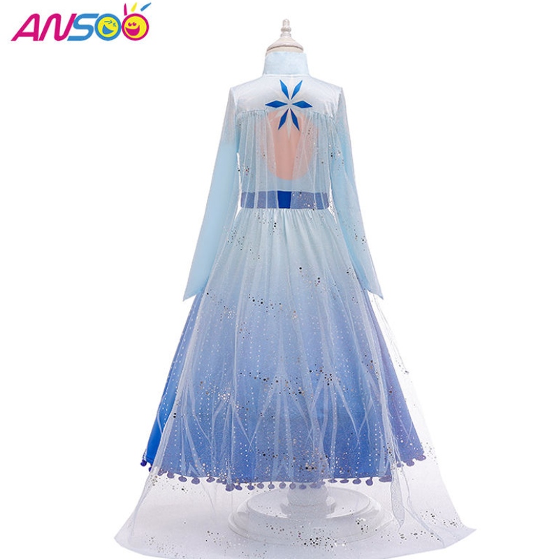 Asoo Hot Sale Elsa Anna Cosplay Costume 3PCS