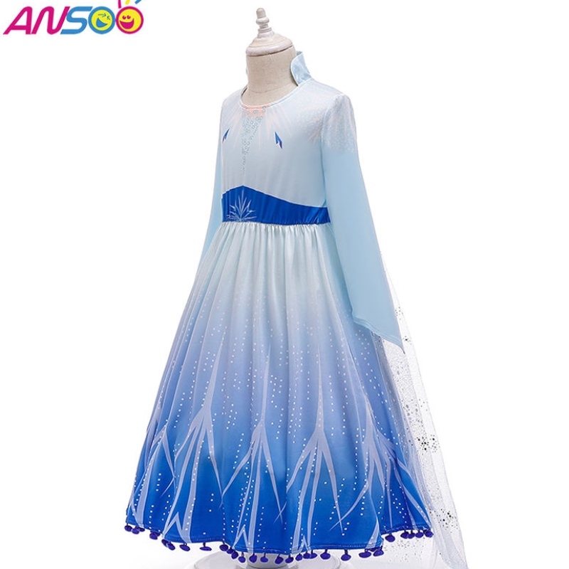 Asoo Hot Sale Elsa Anna Cosplay Costume 3PCS