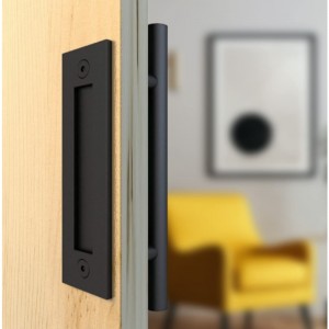 BH001 Czarna okrągła klamka drzwi ślizgania się drzwi stodoła, klamka do drzwi drewna stodoły